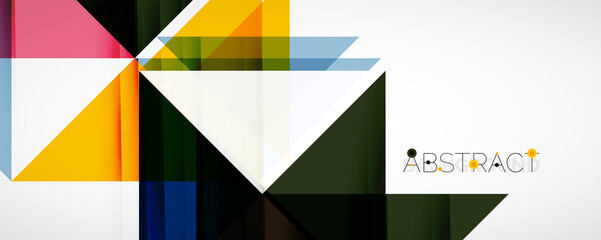 Geometric abstract background. Techno color triangle shapes. Vector illustration for covers, banners, flyers and posters and other designs