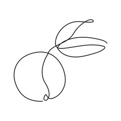 orange fruit one line style icon