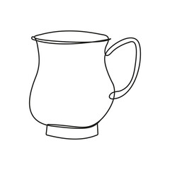 ceramic teapot one line style icon