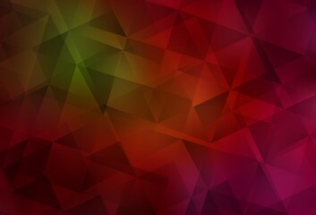 Obraz premium Dark Green, Red vector abstract polygonal pattern.