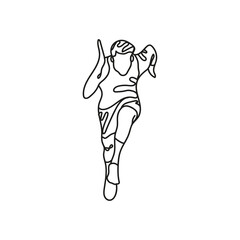 athlete runner one line style icon