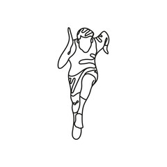 Fototapeta premium athlete runner one line style icon