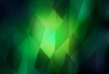 Obraz premium Dark Green vector background in polygonal style.