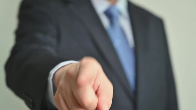 Boss giving order or firing employee. Angry executive or manager