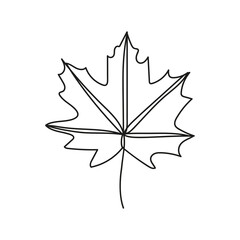 autumn leaf one line style icon