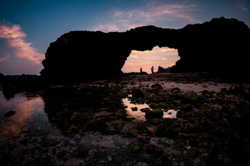 sunrise on the beach at Ly Son island, Quang Ngai Province, Viet Nam