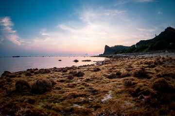 sunrise on the beach at Ly Son island, Quang Ngai Province, Viet Nam