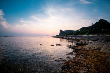 sunrise on the beach at Ly Son island, Quang Ngai Province, Viet Nam