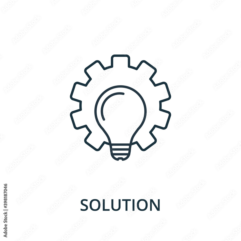 Poster personal solution icon. line style element from reputation management collection. thin personal solu