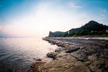 sunrise on the beach at Ly Son island, Quang Ngai Province, Viet Nam