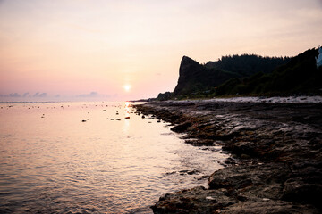 sunrise on the beach at Ly Son island, Quang Ngai Province, Viet Nam