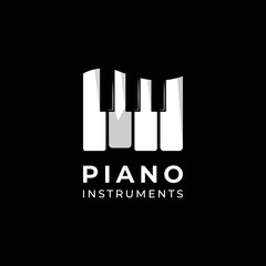 piano, instrument, musical logo Designs Inspiration Isolated on White Background
