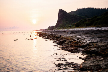 sunset/sunrise on the beach at Ly Son island, Quang Ngai Province, Viet Nam