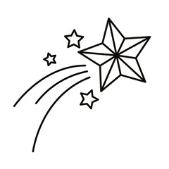 shooting star christmas decoration line style icon