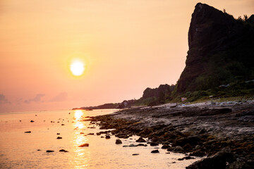 sunset/sunrise on the beach at Ly Son island, Quang Ngai Province, Viet Nam