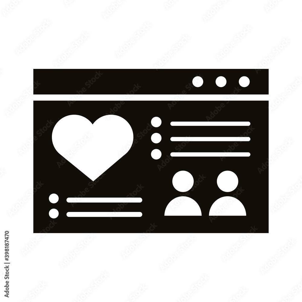 Poster template webpage with heart block style icon