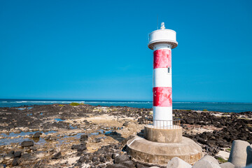 Red Lighthouse at Ly Son island, Quang Ngai Province, Viet Nam