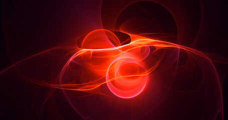 3D rendering abstract red fractal light background