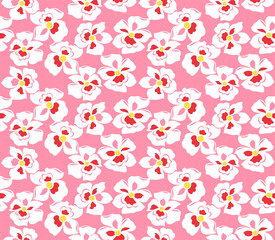 Japanese Pink Cherry Blossom Art Vector Seamless Pattern