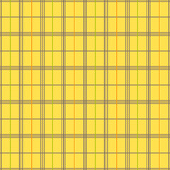 Japanese Yellow Plaid Checked Vector Seamless Pattern