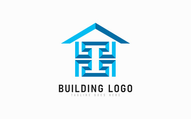 Abstract Building Logo Design. Building Architecture Logo Design Usable For Business, Architecture, Industrial, Tech, Security, Services Company. Flat Vector Logo Design Illustration.
