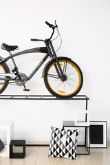Interior of modern room with bicycle