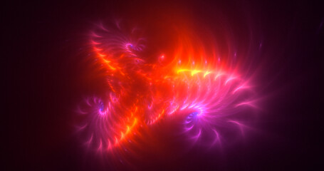 3D rendering abstract colorful fractal light background