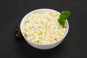 Fresh tasty curd in the bowl