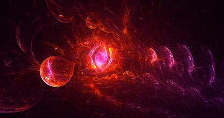 3D rendering abstract colorful fractal light background