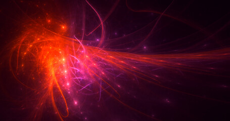 3D rendering abstract colorful fractal light background