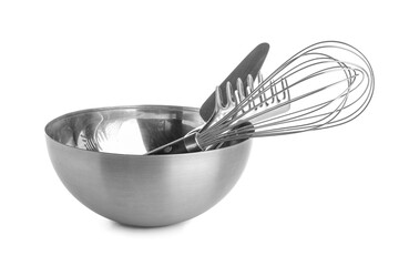 Set of kitchen utensils for bakery on white background