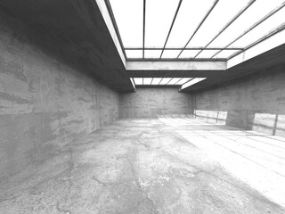 Abstract architecture background. Empty rough concrete interior