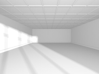 Illuminated corridor interior design. Empty Room Interior Background