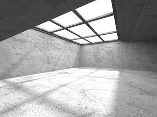 Abstract architecture background. Empty rough concrete interior