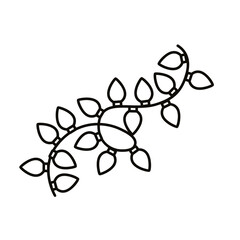 happy merry christmas lights line style icon