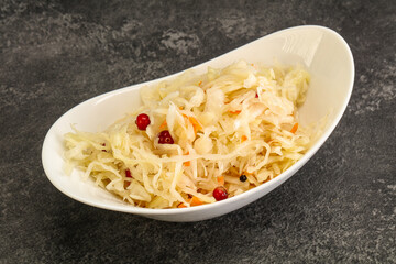 Sauerkraut with cranberry in the bowl