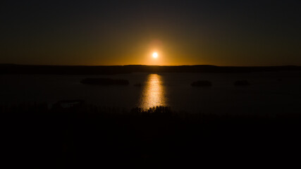 Fototapeta premium Sunset over the lake