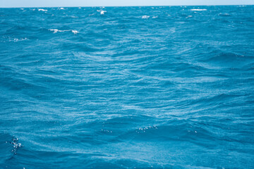 blue sea and blue sky use for background 