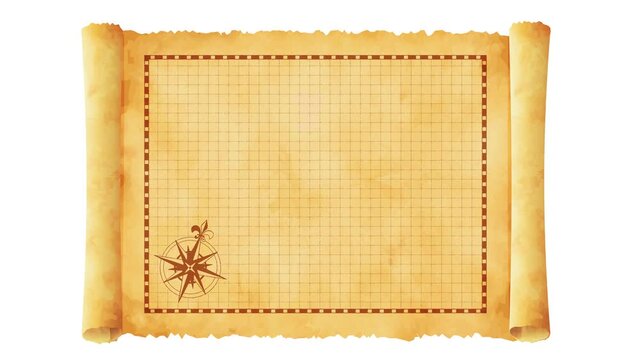 Old pirate treasure map  illustration	movie (blank)