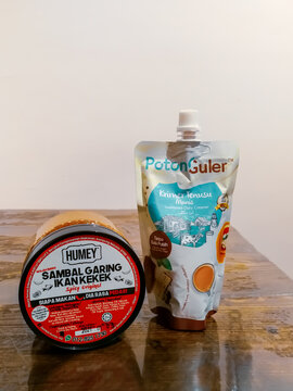 Kuala Lumpur, Malaysia - September 11, 2020: Sambal Garing Ikan Kekek dan Potong Guler, a sweetened dairy creamer with stevia. Local products made by Malaysian.