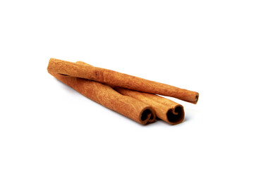 Cinnamon sticks isolated on white