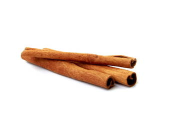 Cinnamon sticks isolated on white