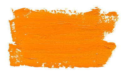 Vector paint brush stroke texture isolated on white - orange acrylic element for Your design