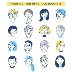 さまざまな人物の顔アイコン　セット