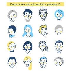 さまざまな人物の顔アイコン　セット
