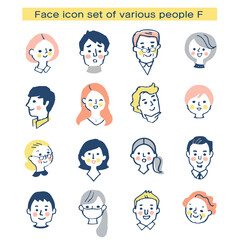 さまざまな人物の顔アイコン　セット