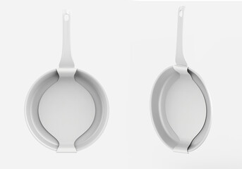 Frying pan isolated on white background. 3d illustration