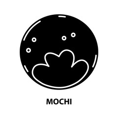 mochi icon, black vector sign with editable strokes, concept illustration