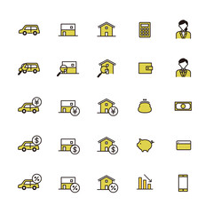 シンプルアイコンセット：住まい・車のローン