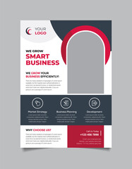 Modern creative corporate business flyer design template with red and black color
